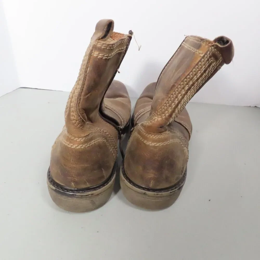 Roan by Bed Stu Crestone Mens 11 Tan Brown Leather Ankle Zip Western Boots